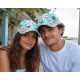 Casquette NY Bleue et Jaune Palmiers Noirs Print Tropical Sunset Baseball