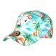 Casquette Enfant Bleue et Jaune Palmiers Noirs NY Tropicale Baseball 7 a 12 ans