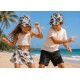 Casquette NY Enfant Fleurs Tropicales Palmiers Bleu Garçon Fille 6 à 12 Ans