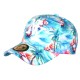 Casquette NY Enfant Fleurs Tropicales Palmiers Bleu Garçon Fille 6 à 12 Ans