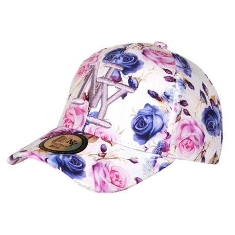 Casquette NY Tropicale Turquoise Palmiers Fleurs Homme Femme Baseball