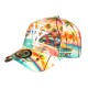 Casquette NY Turquoise et Orange Palmiers Style Tropical Copaka