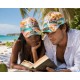 Casquette NY Turquoise et Orange Palmiers Style Tropical Copaka