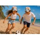 Casquette Enfant Tropicale Orange Bleue Palmiers Streetwear Bora 7 a 12 ans