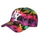 Casquette NY Plage Tropicale Turquoise Rose Palmiers Homme Femme