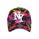 Casquette NY Plage Tropicale Turquoise Rose Palmiers Homme Femme