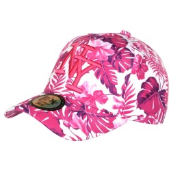 Casquette NY Tropicale Rose Fleurs et Palmiers Originale Baseball Bali