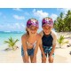Casquette NY Enfant Tropicale Palmiers Turquoise Rose Plage 6-12 Ans