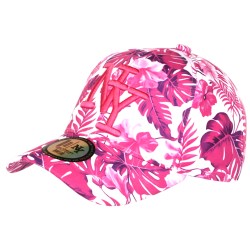 Casquette NY Enfant Rose Fleurs Tropicales Exotiques Bali 7 a 12 ans