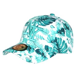 Casquette NY Verte et Blanche Fleurs Exotiques Originale Baseball Bali