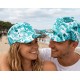 Casquette NY Verte et Blanche Fleurs Exotiques Originale Baseball Bali