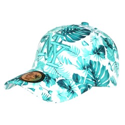 Casquette Enfant Fleurs Vertes Blanches Tropicales NY Bali 7 a 12 ans