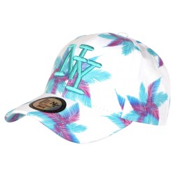 Casquette NY Rose et Noire Palmier Streetwear Sunrise Baseball