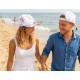 Casquette NY Palmiers Blanc Turquoise Rose Jaune Homme Femme Tropicale