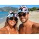 Casquette NY Palmiers Blanc Rose Turquoise Homme Femme Tropicale