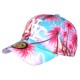 Casquette NY Palmiers Blanc Rose Turquoise Homme Femme Tropicale