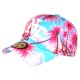 Casquette NY Enfant Palmiers Blanc Rose Pastel Turquoise 6-12 Ans