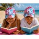 Casquette NY Enfant Palmiers Blanc Rose Pastel Turquoise 6-12 Ans