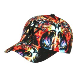 Casquette Lion Rouge et Noire - Casquette Streetwear Animal Original NY Wild