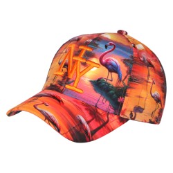 Casquette Flamants Roses Design Tropical NY Baseball Flamingo
