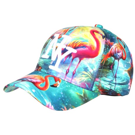 Casquette NY Flamant Rose Tropical Homme Femme Orange Sunset