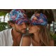 Casquette NY Flamant Rose Turquoise Homme Femme Tropicale
