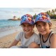 Casquette NY Enfant Flamant Rose Turquoise Tropical 6-12 Ans