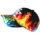 Casquette NY Orange et Bleue Print Flammes Streetwear Baseball Fire