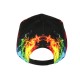 Casquette NY Orange et Bleue Print Flammes Streetwear Baseball Fire