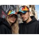 Casquette NY Orange et Bleue Print Flammes Streetwear Baseball Fire