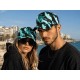 Casquette NY Turquoise et Noire Géométrique Streetwear Originale Baseball Neon