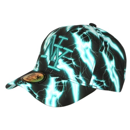 Casquette Enfant NY Turquoise Motif Géométrique Noir Streetwear 7 à 12 ans Garçon Fille