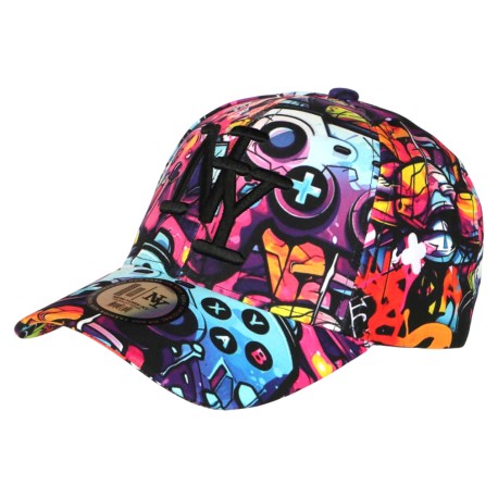 Casquette NY Streetwear Casque Bluetooth Orange et Bleue Fashion