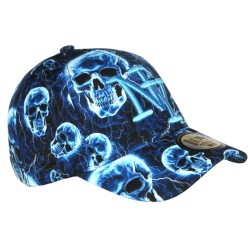 Casquette Tête de Mort Bleue Print Original NY Baseball Skull