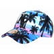 Casquette NY Bleue Rose Palmiers Look Tropical Sunset Baseball