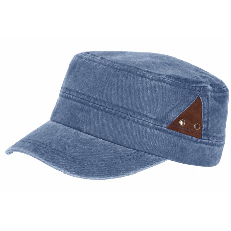 Casquette Armée Cubaine Bleu Délavé en Coton Style Militaire Stiago