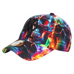 Casquette Enfant Tête de Mort Graffiti Multicolore 7 à 12 ans NY Skull 7 a 12 ans