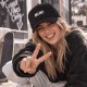 Casquette Femme Noire BRILLANTE Brodée Réglable en Coton