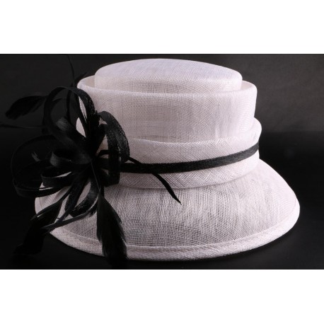 Chapeau Mariée Sylvia Sisal Blanchi Chapeau mariée Léon montane