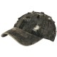 Casquette Jean Noire Délavée Déchirée Vintage Homme Femme