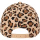 Casquette NY Léopard Beige Strass Brillants Visière Courbée Réglable