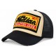 Casquette Trucker Indian Beige Noire Vintage Skeleton en Coton