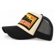Casquette Trucker Indian Beige Noire Vintage Skeleton en Coton
