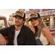 Casquette Trucker Indian Beige Noire Vintage Skeleton en Coton