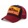 Casquette Trucker Indian Rouge Bleu Vintage Skeleton en Coton
