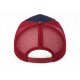 Casquette Trucker Indian Rouge Bleu Vintage Skeleton en Coton