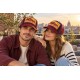 Casquette Trucker Indian Rouge Bleu Vintage Skeleton en Coton