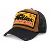 Casquette Trucker Indian Marron Noire Vintage Skeleton en Coton