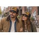 Casquette Trucker Indian Marron Noire Vintage Skeleton en Coton