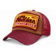 Casquette Trucker Indian Marron Rouge Vintage Skeleton en Coton